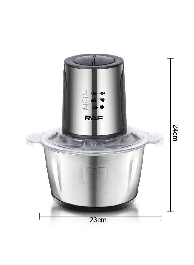 RAF Stainless Steel Food Chopper 2L 1000W – Model R.7019 - Image 2